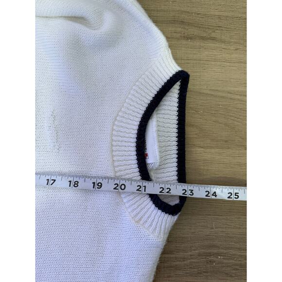 Vintage Indian Harbour Knit Sweater Short Sleeve White Nautical Women’s Size M - Picture 3 of 6